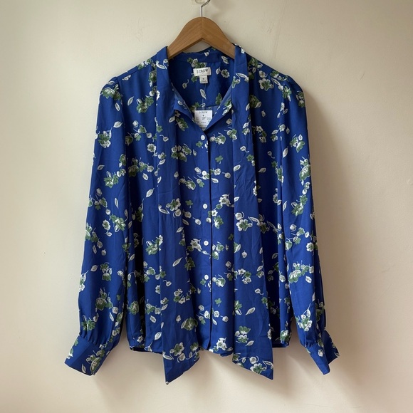 NWT J. Crew Floral Tie Up Bow Shirt​ - Picture 4 of 12